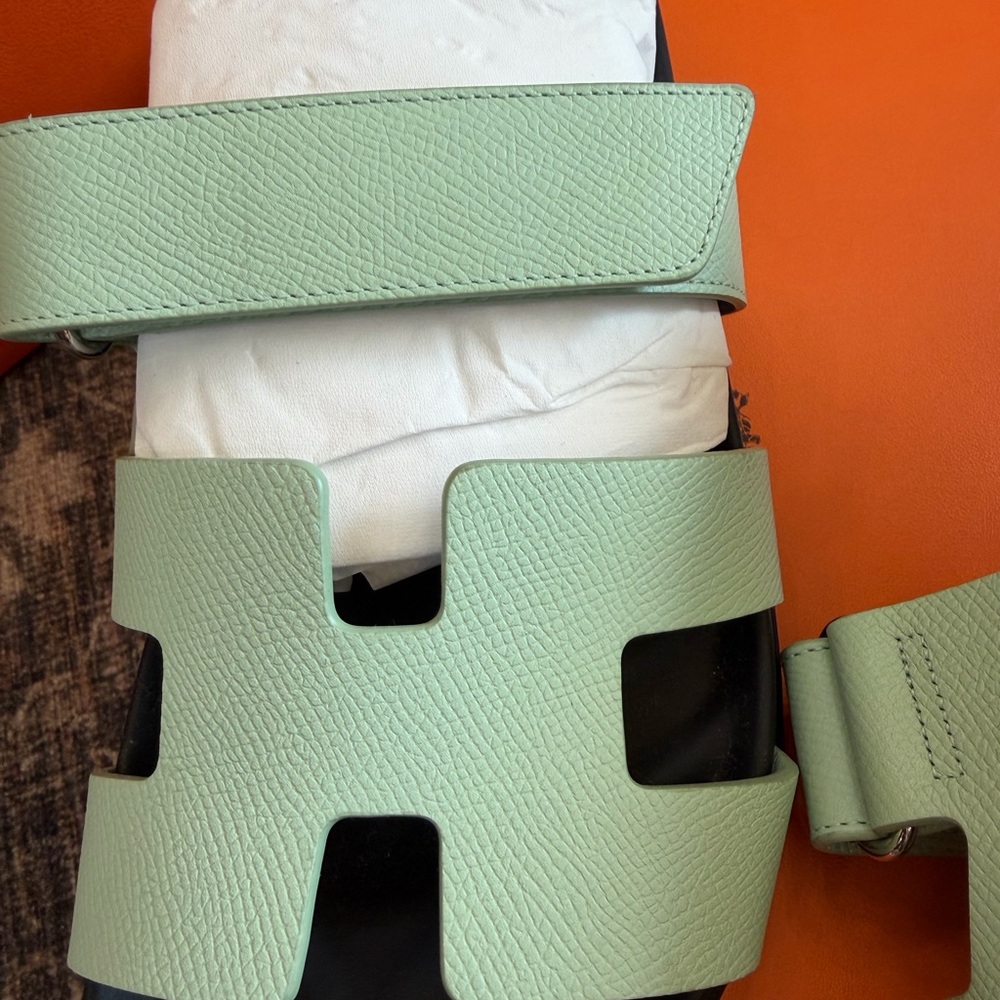 Hermes Mint Green Chypre Sandals - Picture 7 of 9